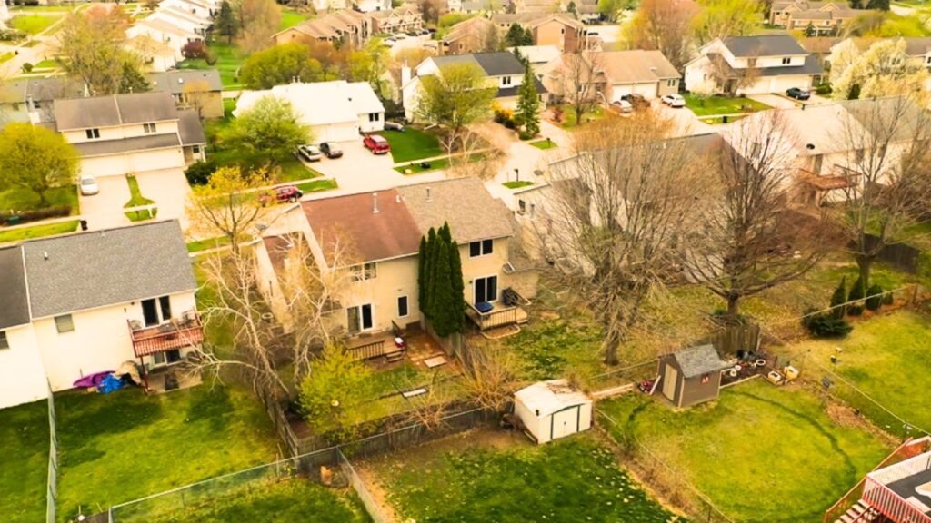 Aerial view of Homes in Coralville, Iowa